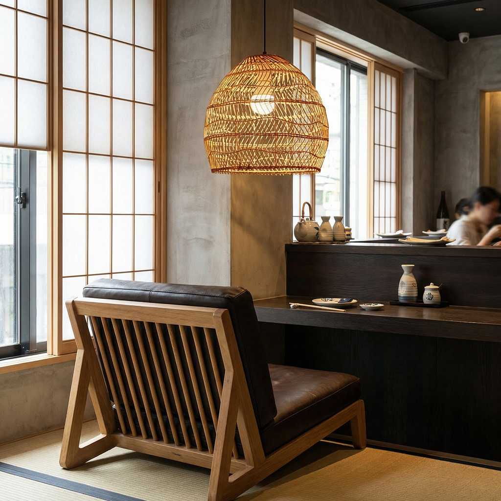 Handwoven Bamboo Bell Pendant Light