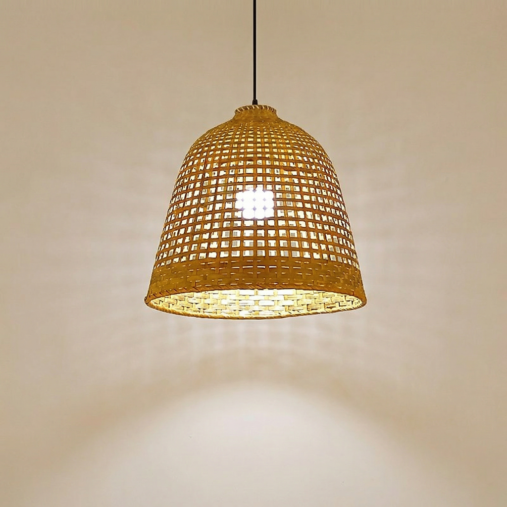 Large Handwoven Bamboo Pendant Light