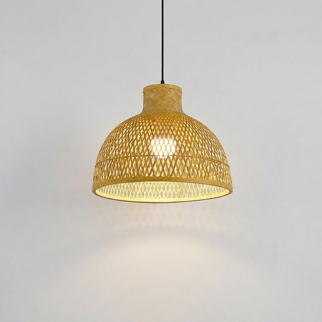 Handwoven Bamboo Dome Pendant Light