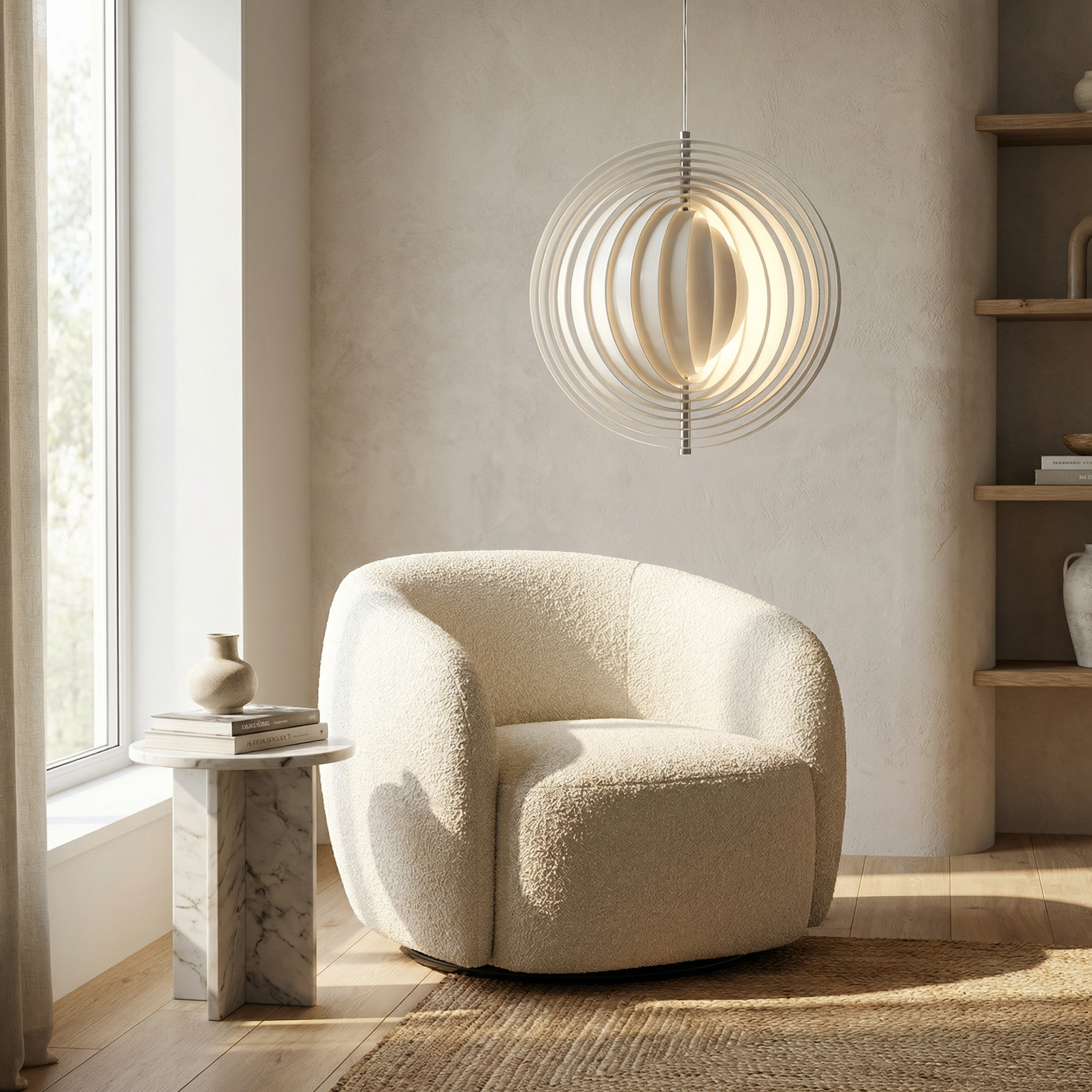 Modern Rotating Moon Chandelier