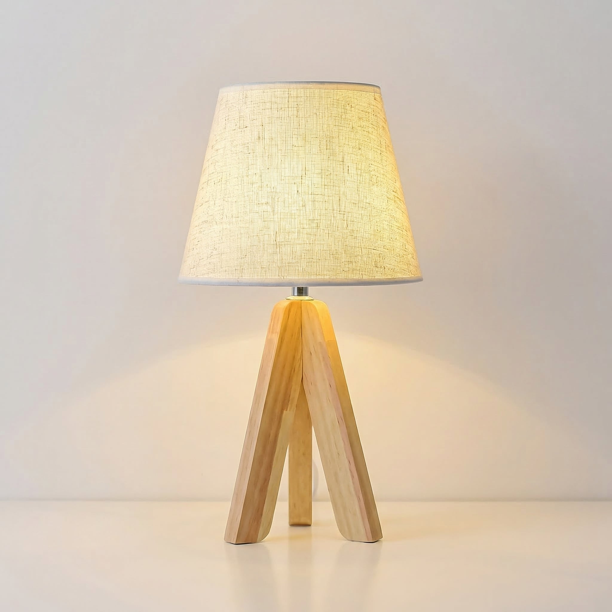 Scandinavian Wooden Tripod Table Lamp