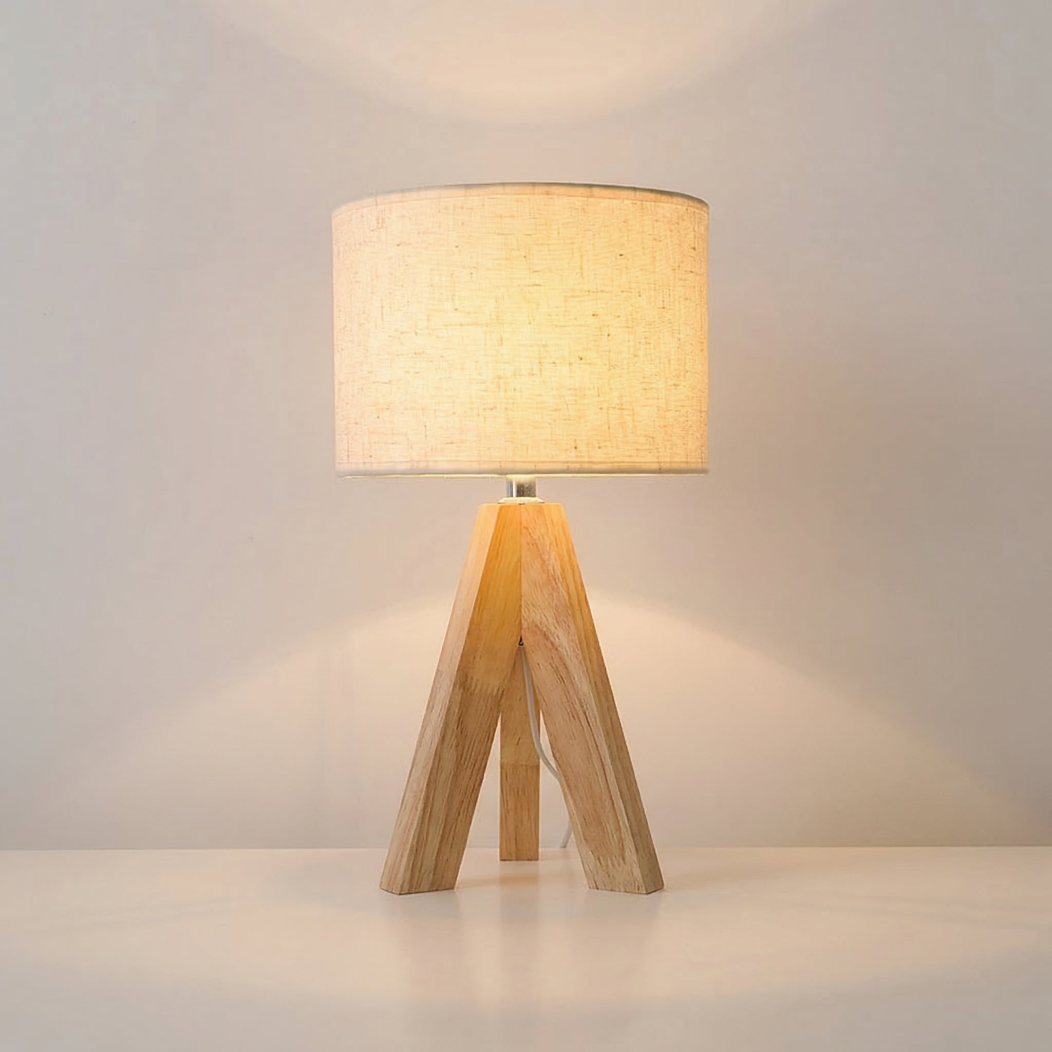 Nordic Wooden Tripod Table Lamp