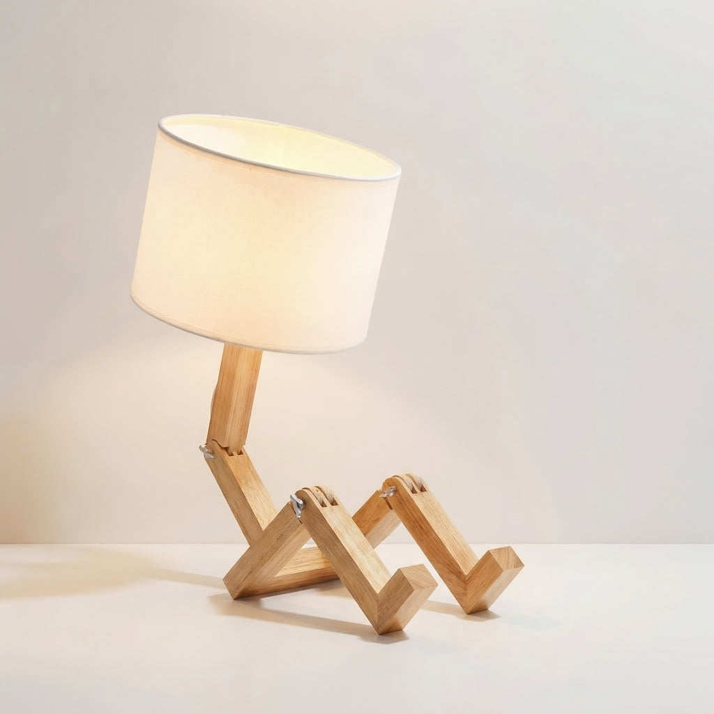 Creative Nordic Wooden LED Table Lamp with Book Holder
