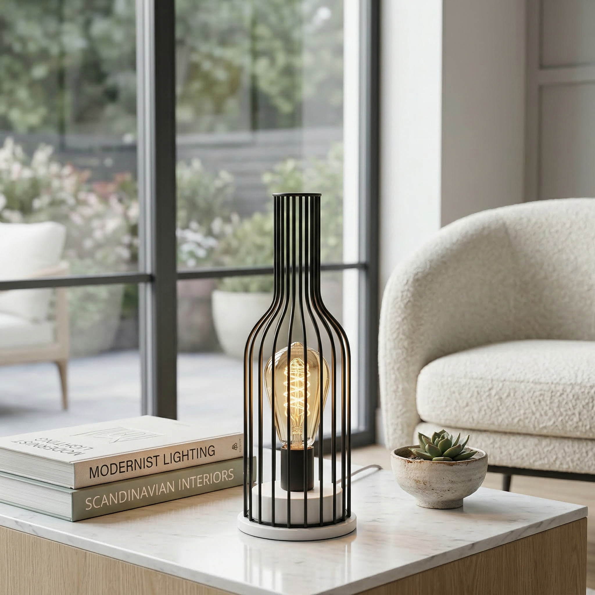 Modern Iron Wire LED Table Lamp