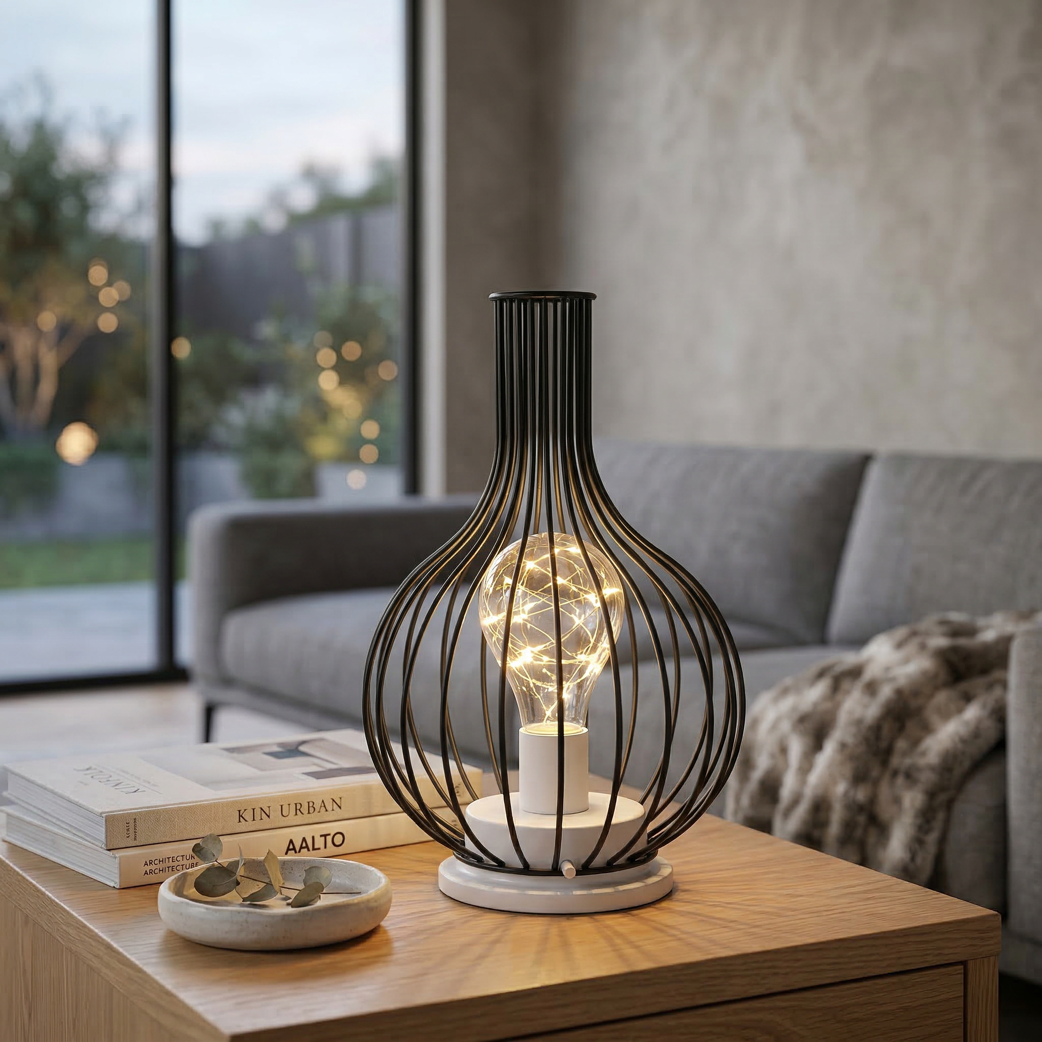 Modern Iron Wire LED Table Lamp