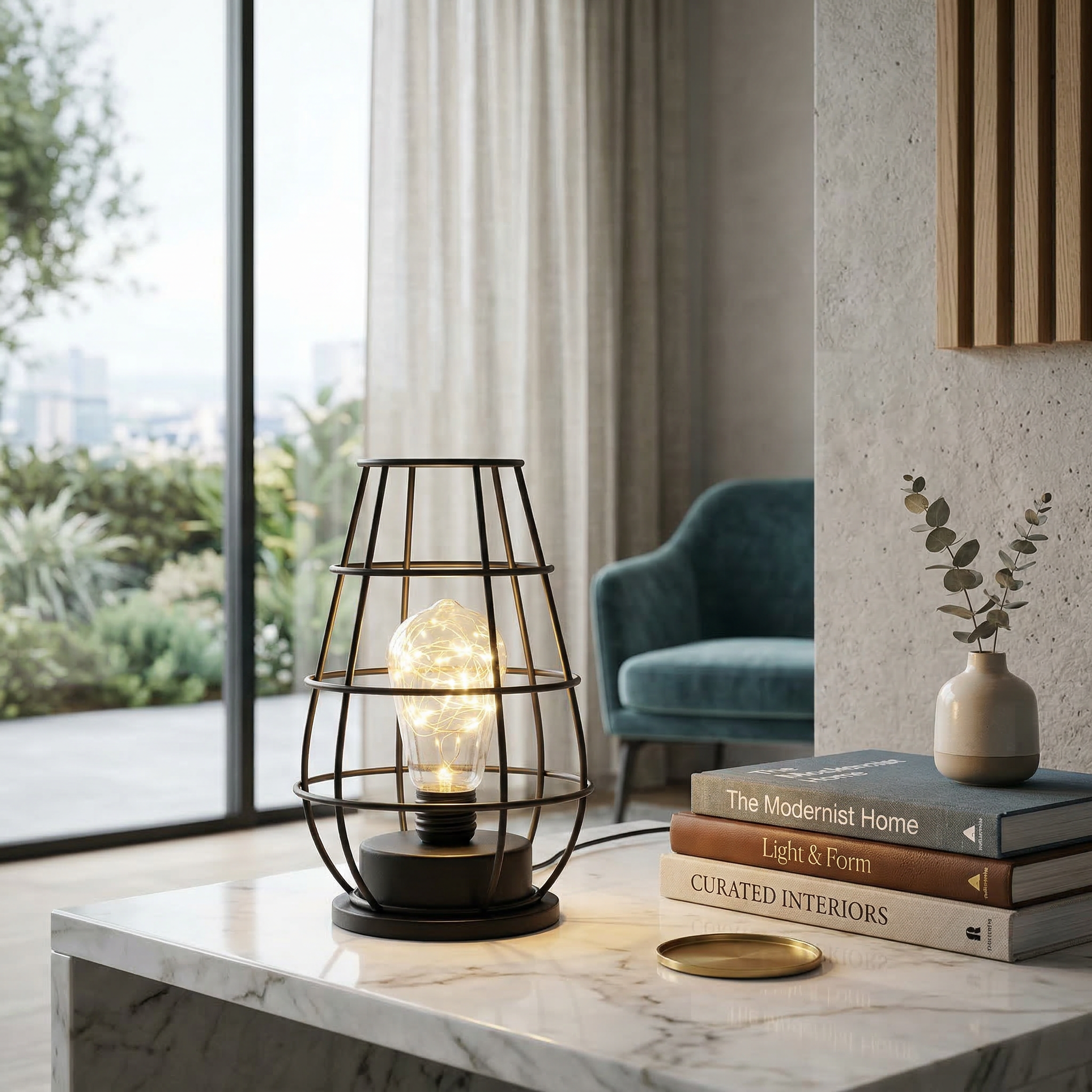 Modern Iron Wire LED Table Lamp