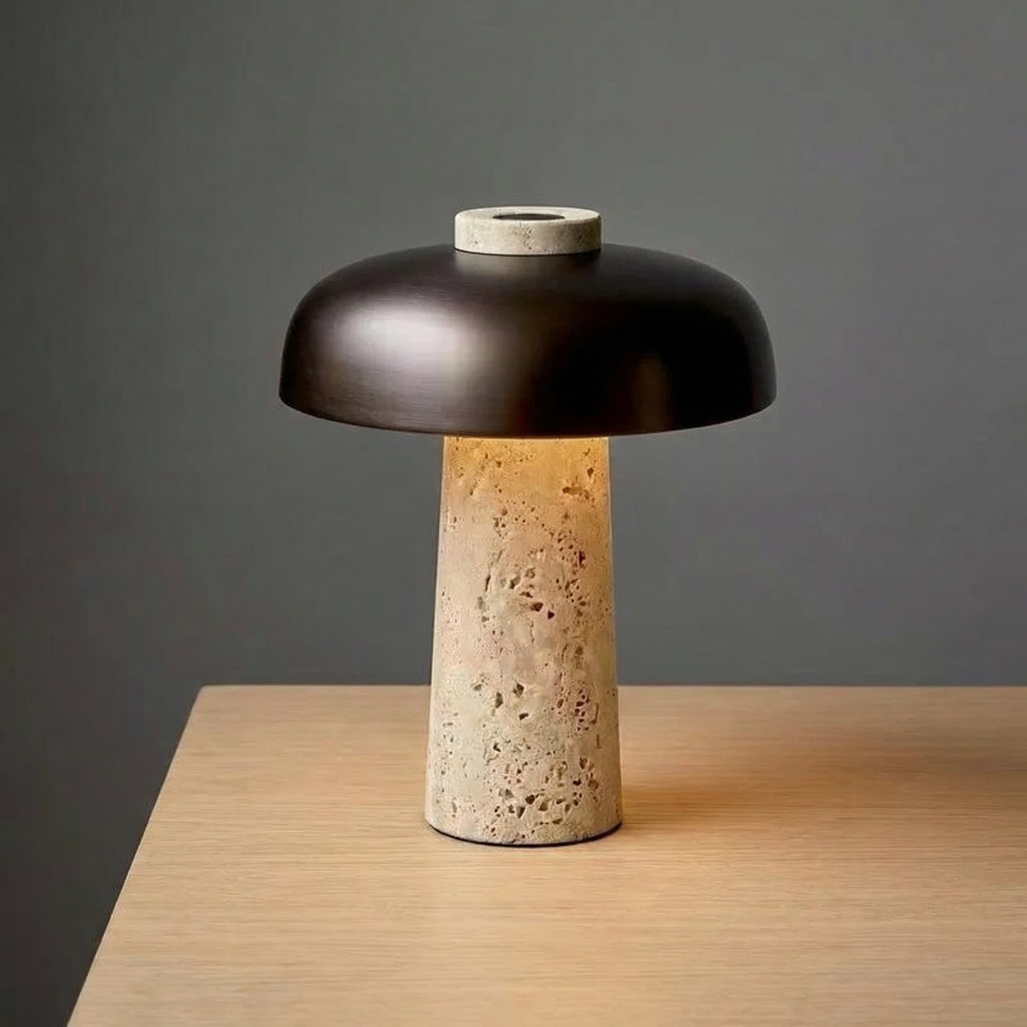 Nordic Travertine Mushroom Table Lamp