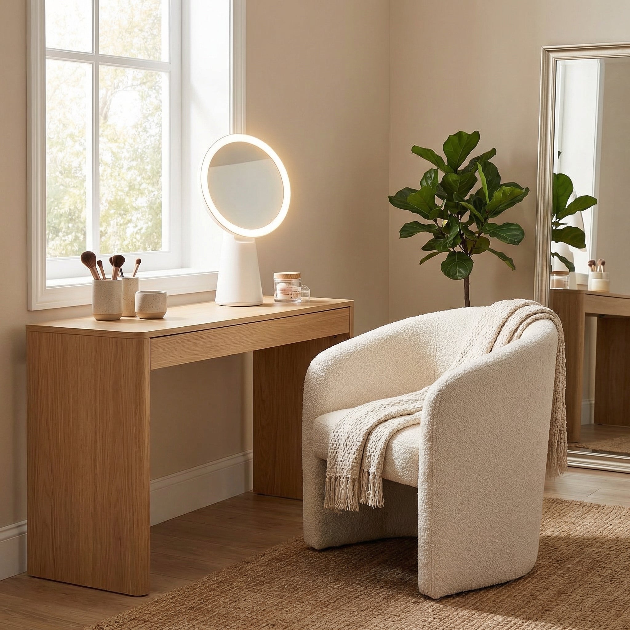 Rechargeable LED Makeup Mirror with Light