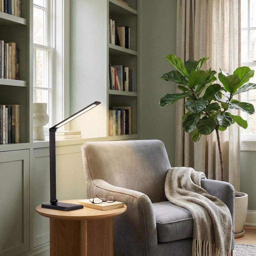 Adjustable LED Desk Lamp with Wireless Phone Charging