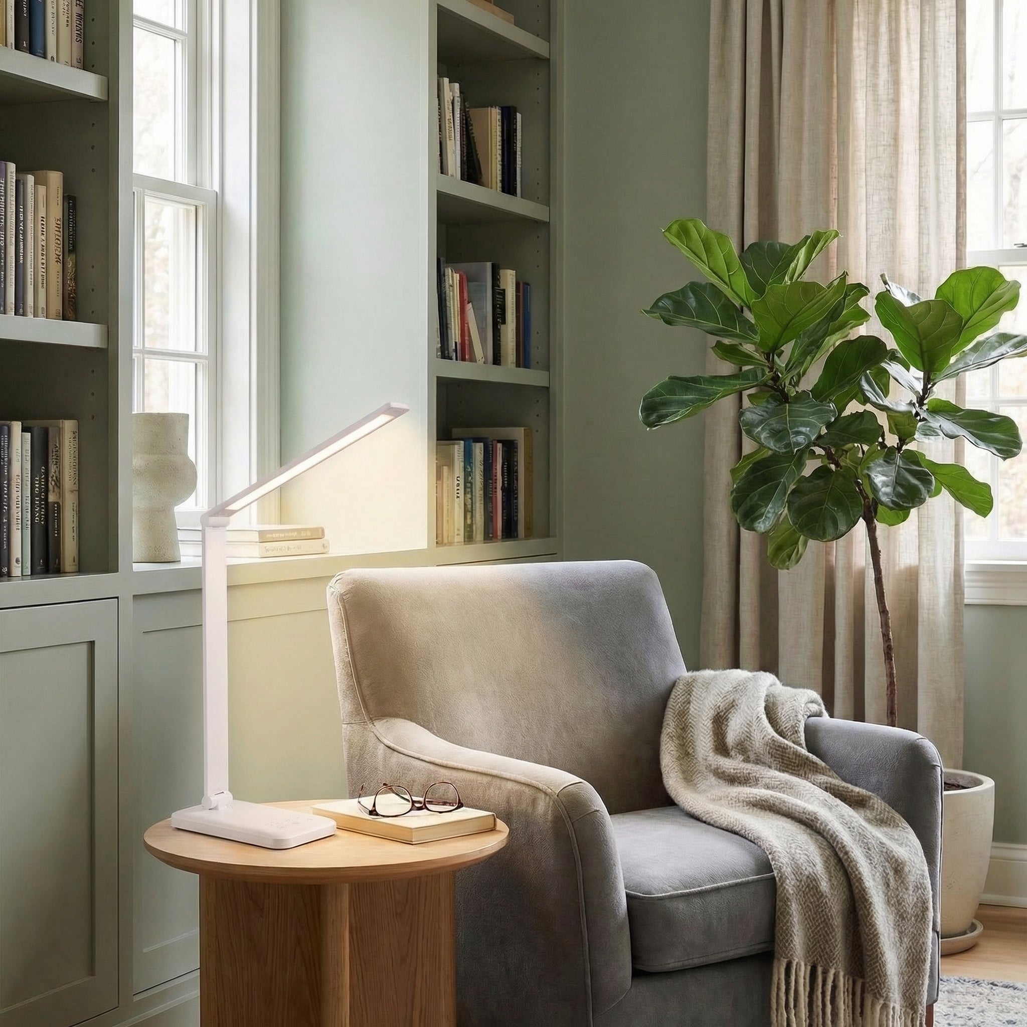 Adjustable LED Desk Lamp with Wireless Phone Charging