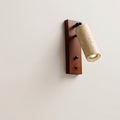 Rotating Travertine Wall Light with Solid Wood Backplate