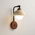 Travertine Dome Wall Lamp with Curved Arm