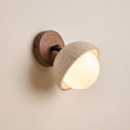 Adjustable Travertine Wall Light with Glass Diffuser