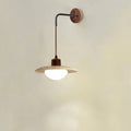 Travertine Wide Disc Wall Lamp with Glass Diffuser