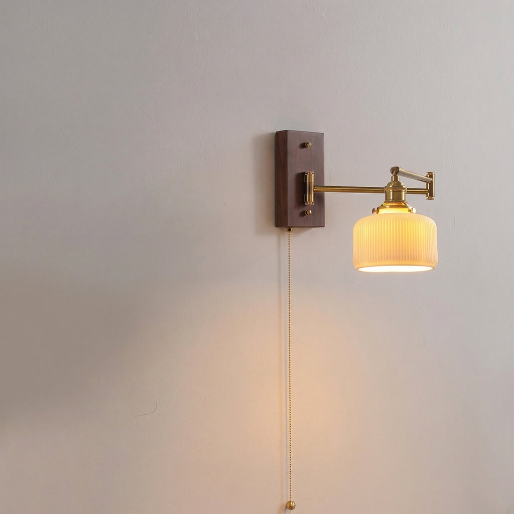 Nordic Ceramic Bell Wall Lamp with Brass Arm