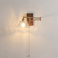 Vintage Brass Wall Lamp with Eight-Petal Glass Shade