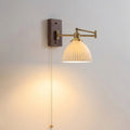 Nordic Ceramic Dome Wall Lamp with Brass Arm