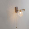 Nordic Brass Wall Lamp with Glass Globe Shade