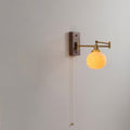 Nordic Ceramic Globe Wall Lamp with Brass Arm