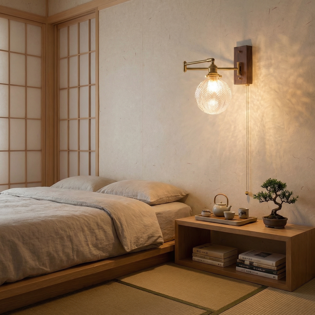 Nordic Brass Wall Lamp with Glass Globe Shade