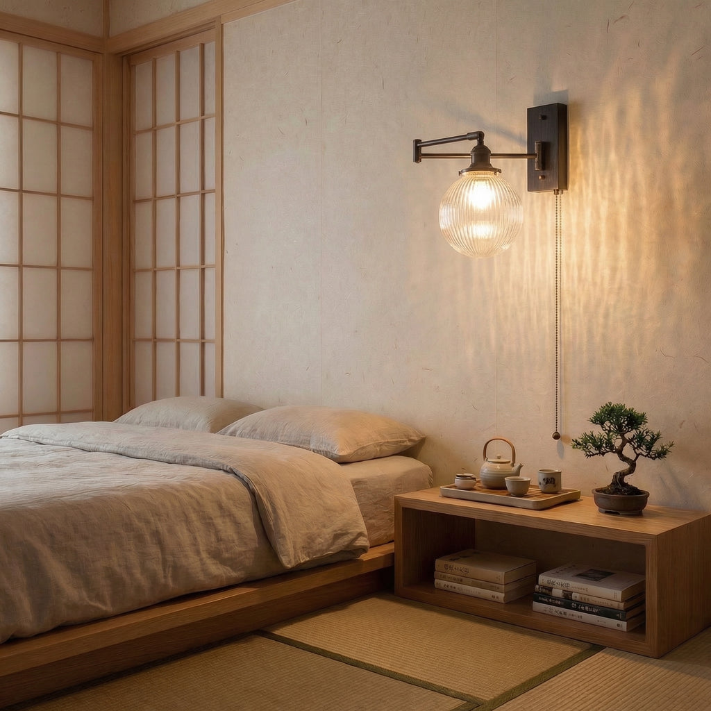 Nordic Brass Wall Lamp with Glass Globe Shade