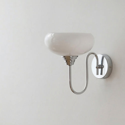 Bauhaus Glass Wall Lamp with cream Finish
