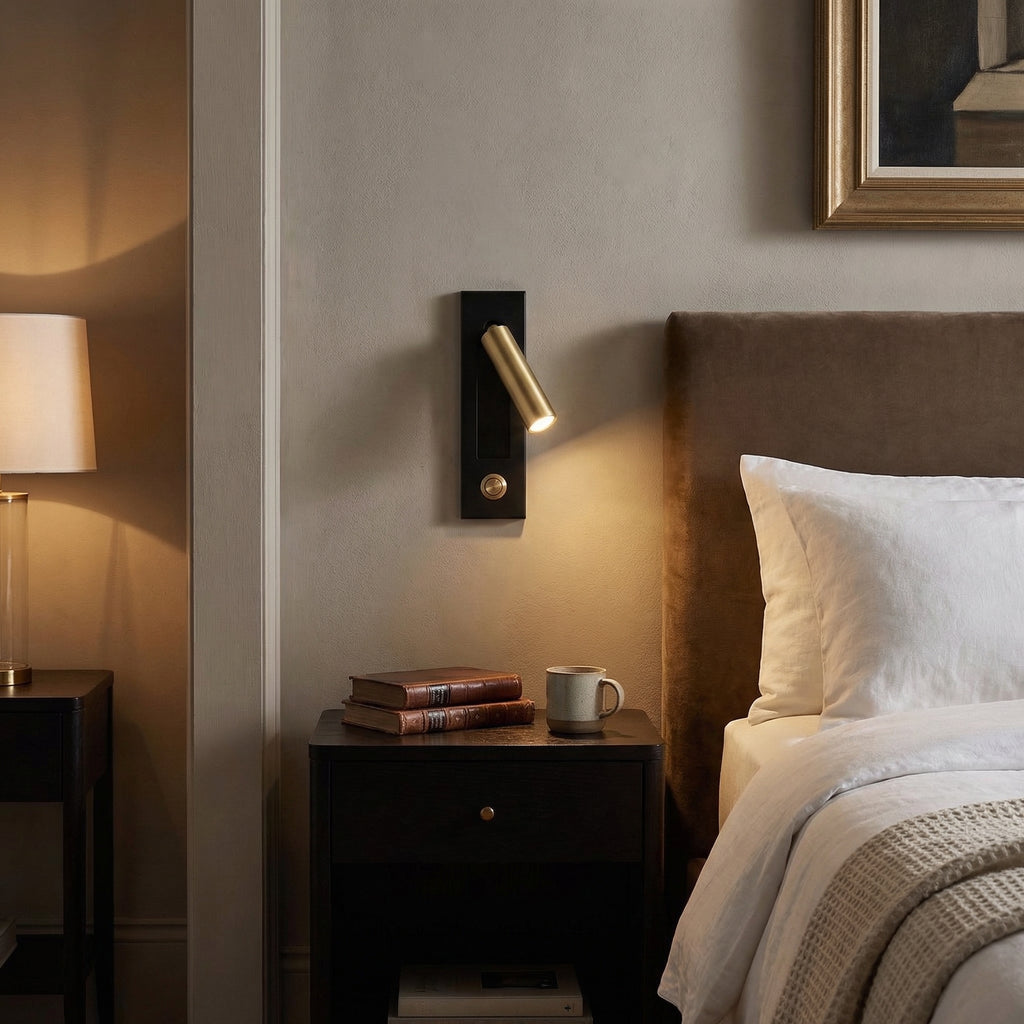 Minimalist LED Reading Wall Lamp with Adjustable Spotlight