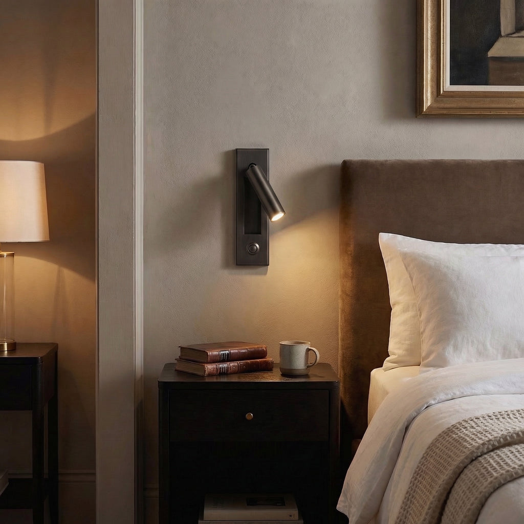 Minimalist LED Reading Wall Lamp with Adjustable Spotlight