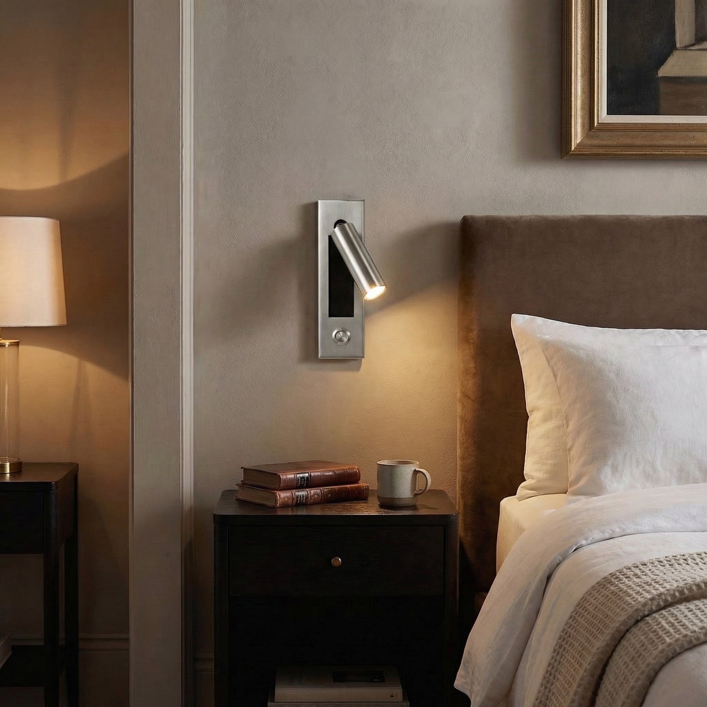 Minimalist LED Reading Wall Lamp with Adjustable Spotlight