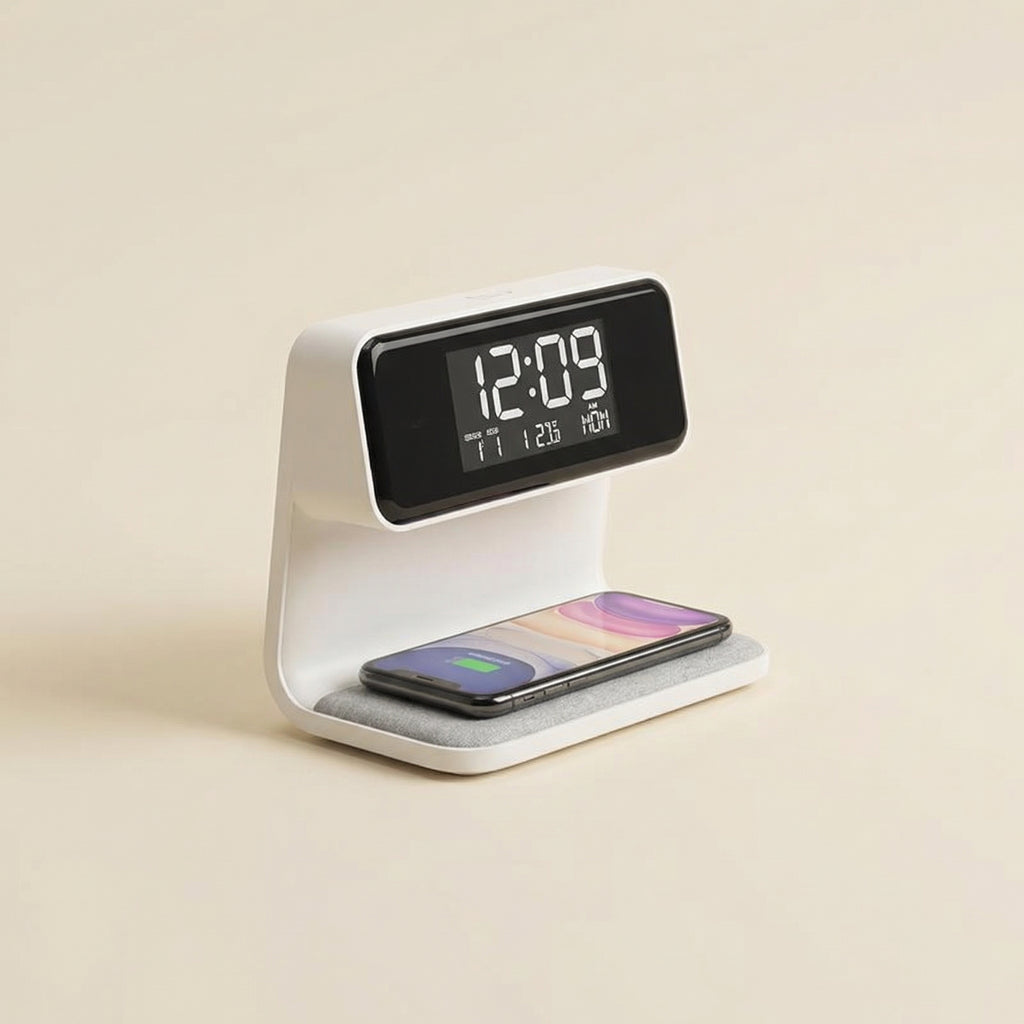 3-in-1 Smart Alarm Clock Night Light with Wireless Charging