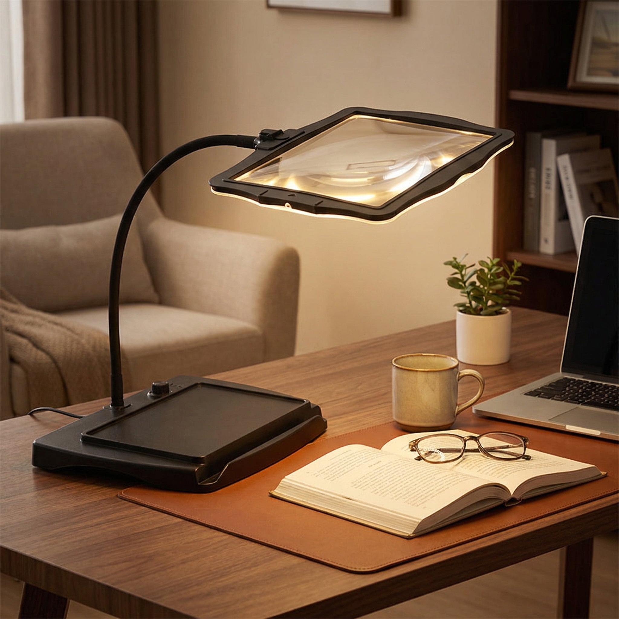 LED Magnifying Desk Lamp with 48 Lights