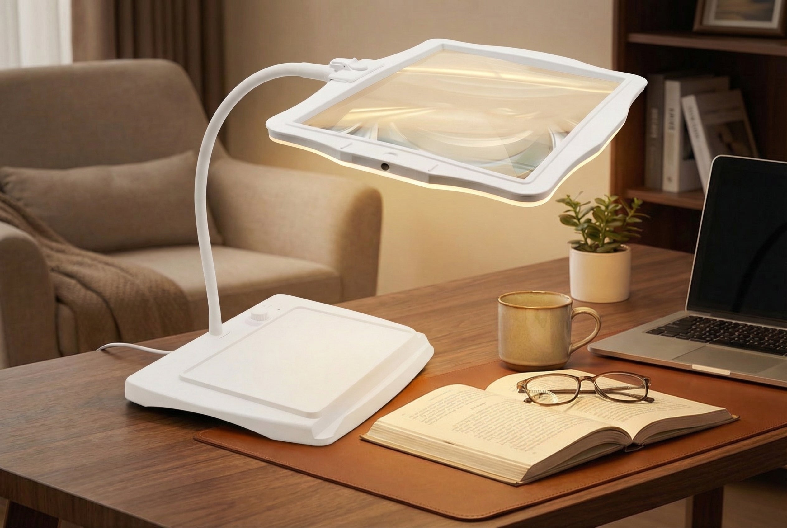 LED Magnifying Desk Lamp with 48 Lights