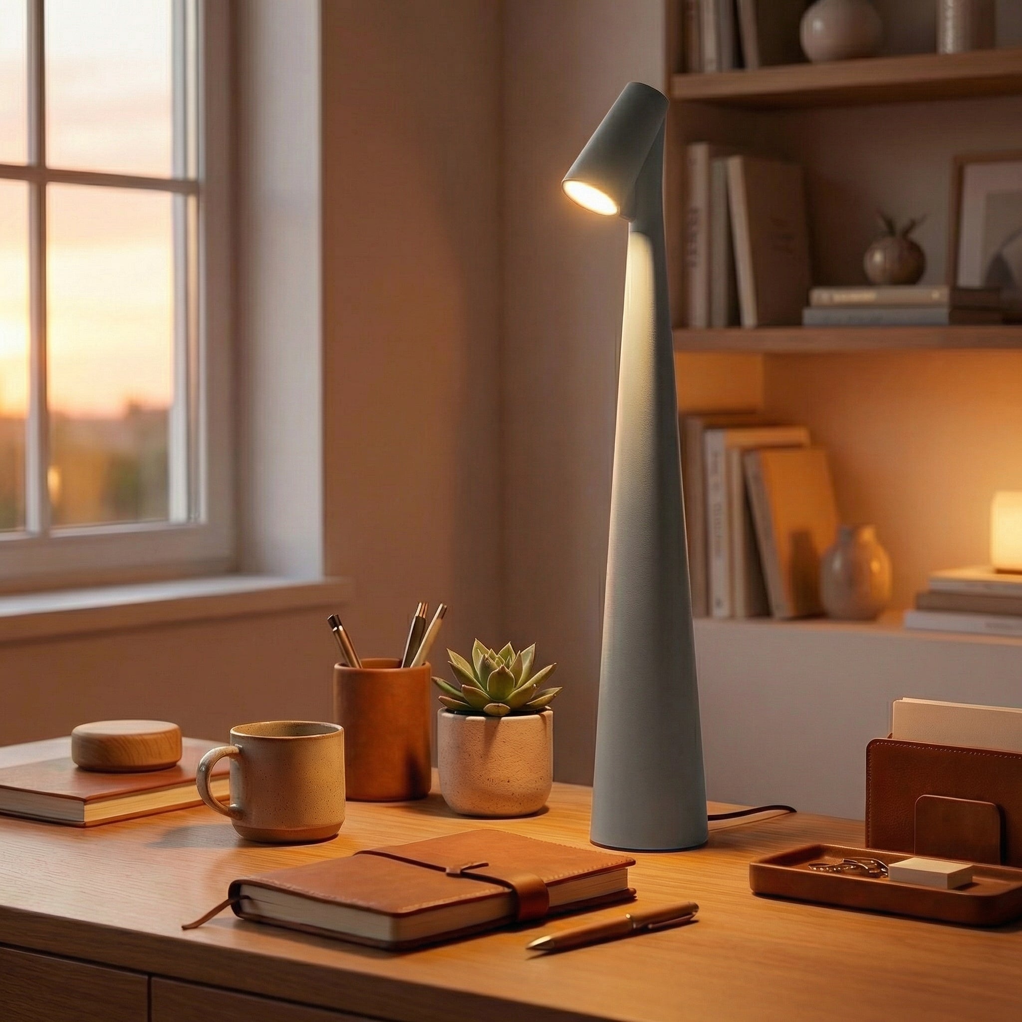 Rechargeable Cone LED Table Lamp – Touch