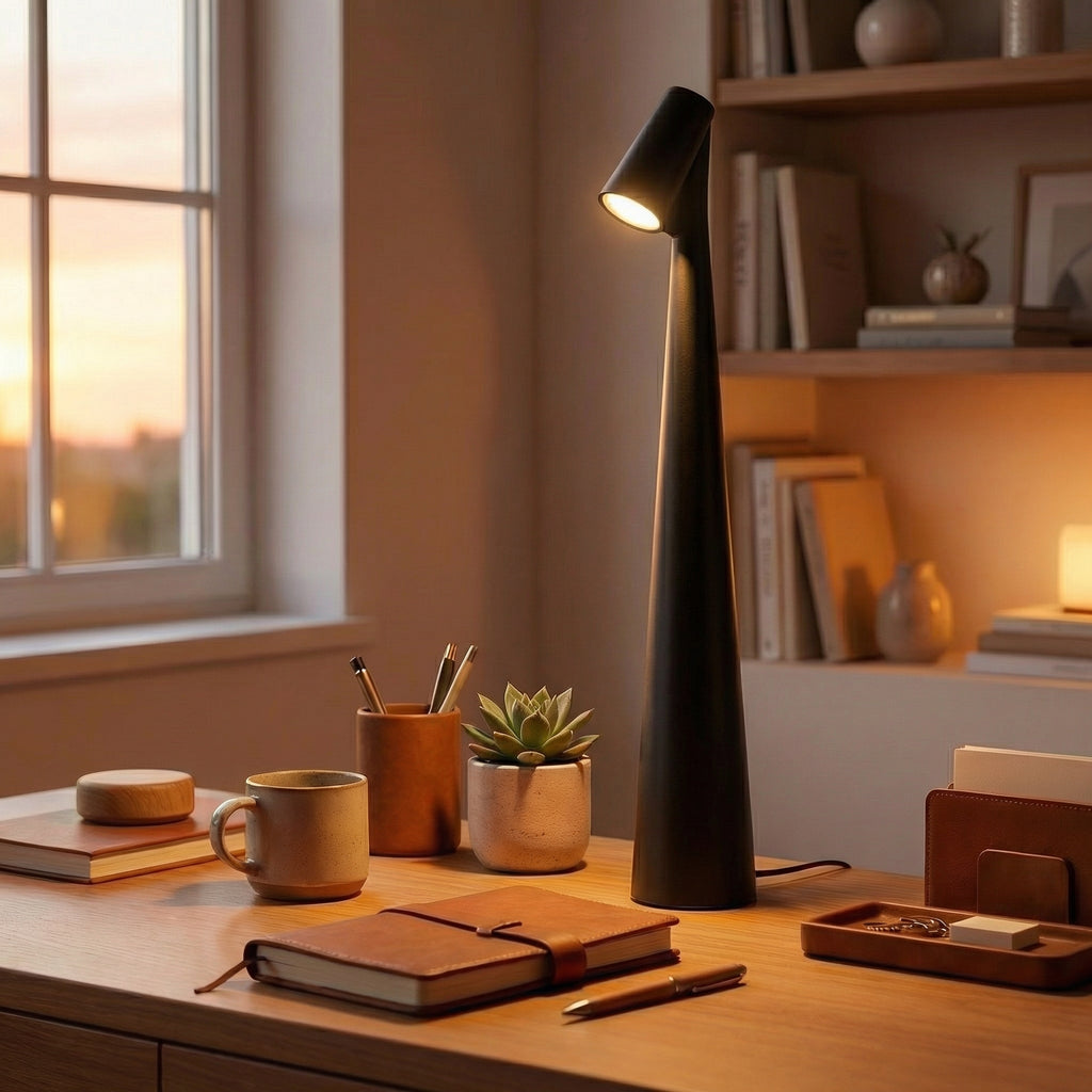 Rechargeable Cone LED Table Lamp – Touch