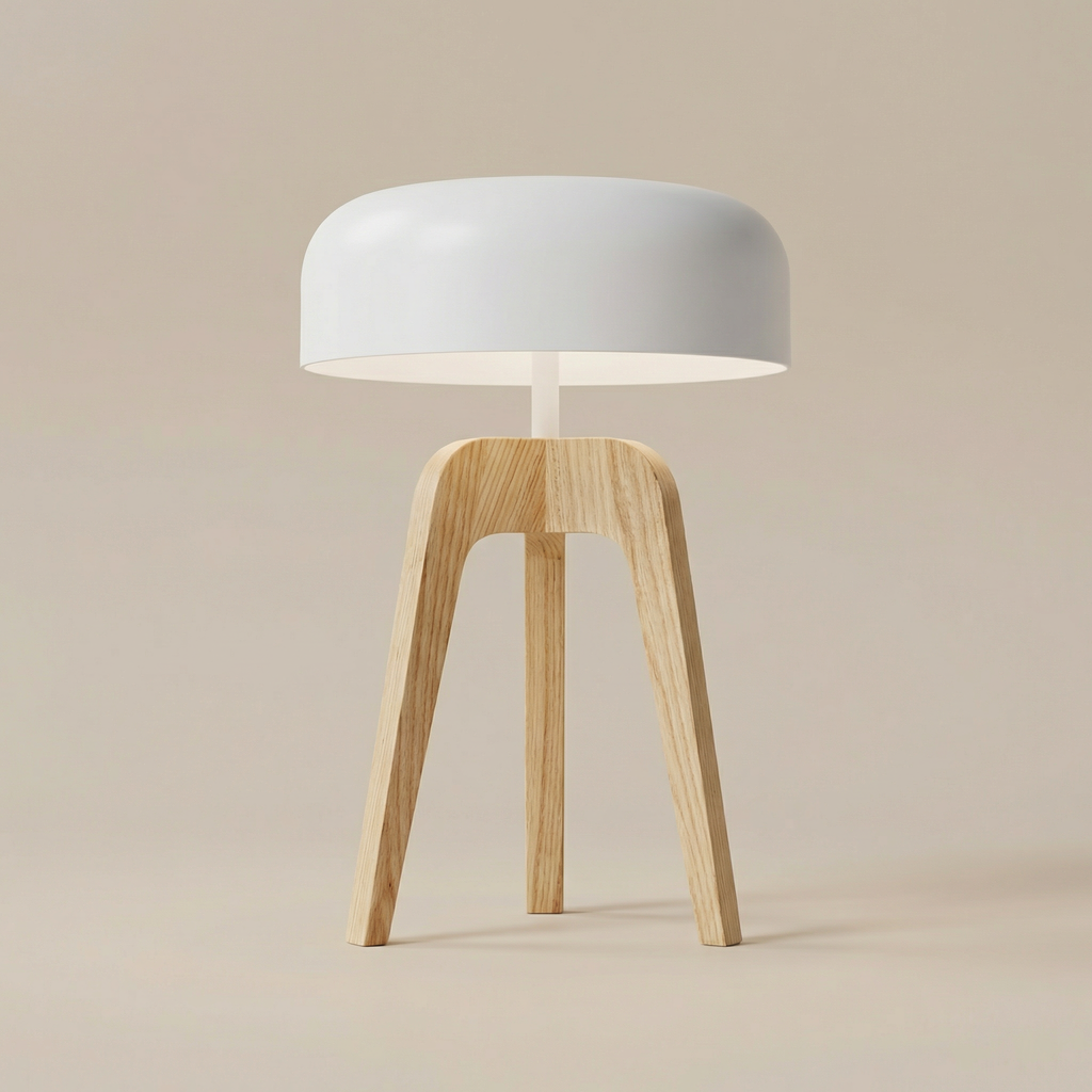 Japanese Style Wooden Tripod Table Lamp