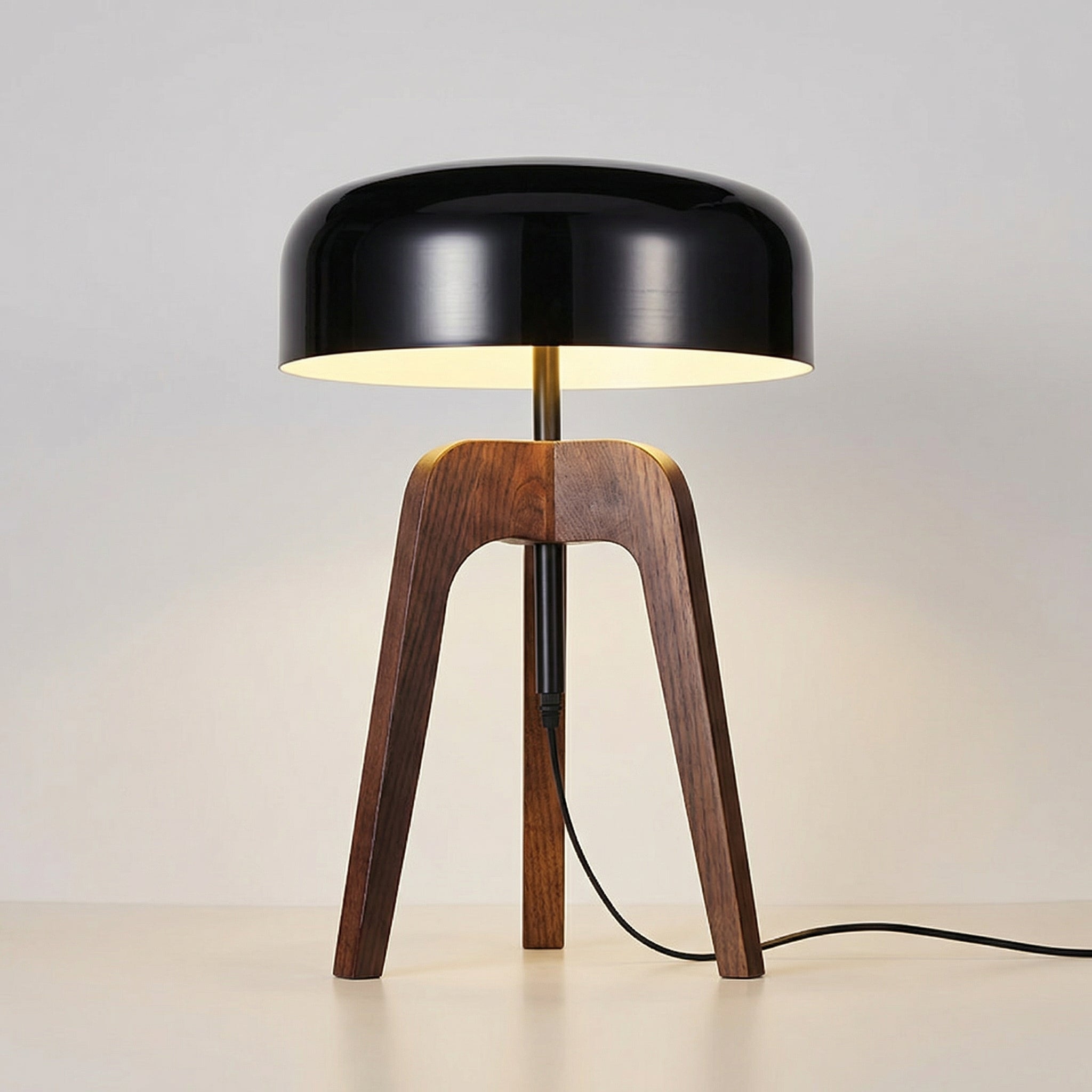 Japanese Style Wooden Tripod Table Lamp
