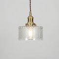 Vintage Brass Glass Pendant Light