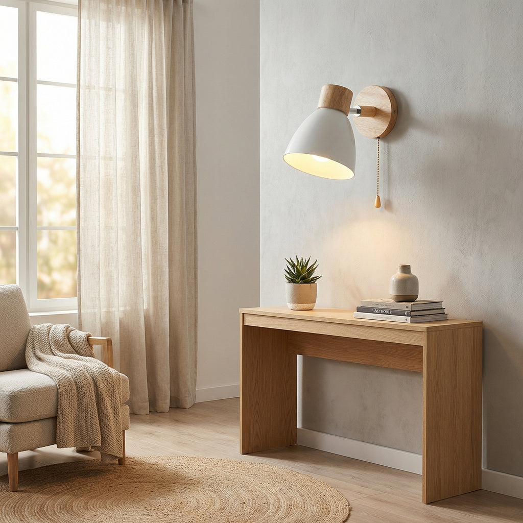 Nordic Macaron Wall Lamp with Pull Chain