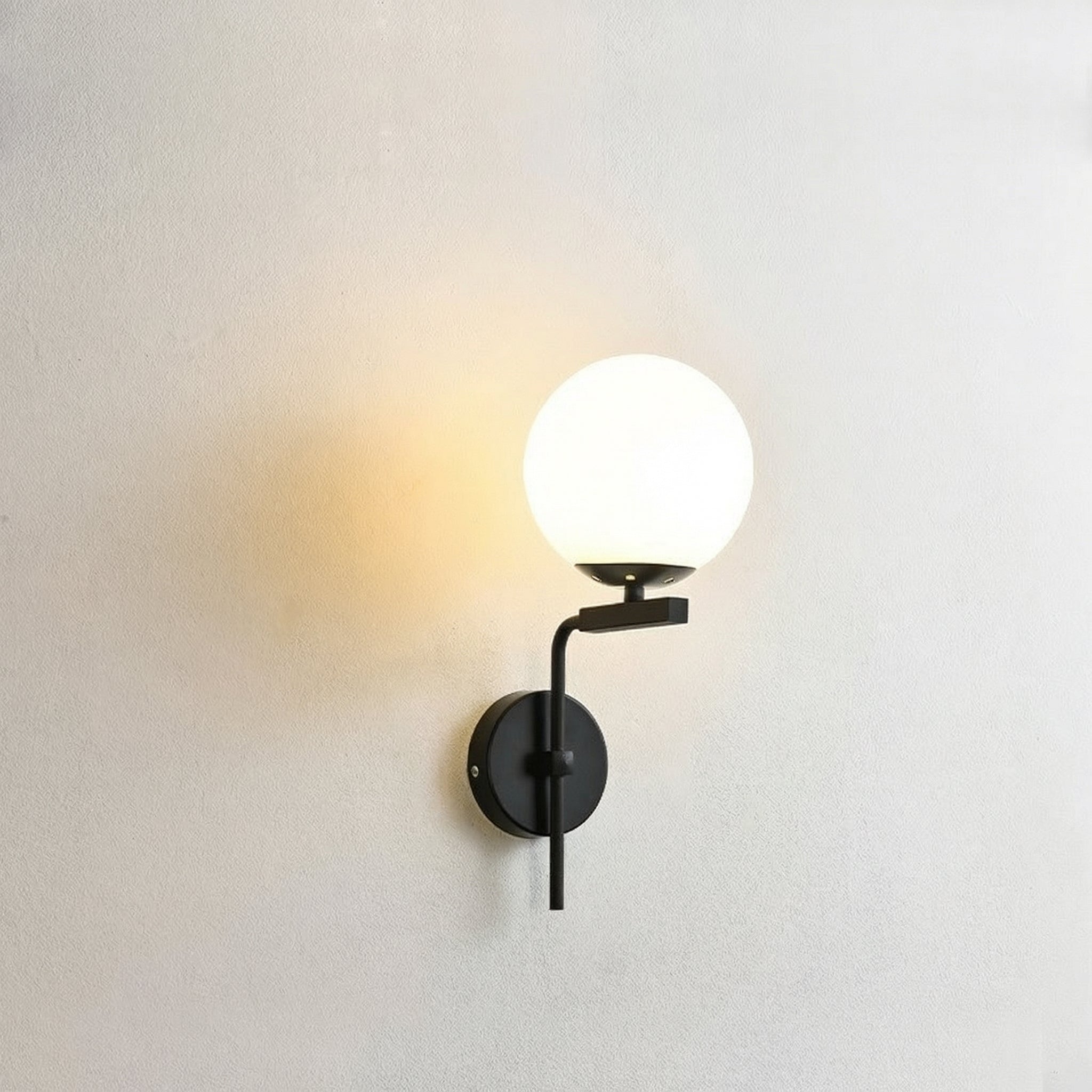 Modern Offset Arm Globe Wall Lamp