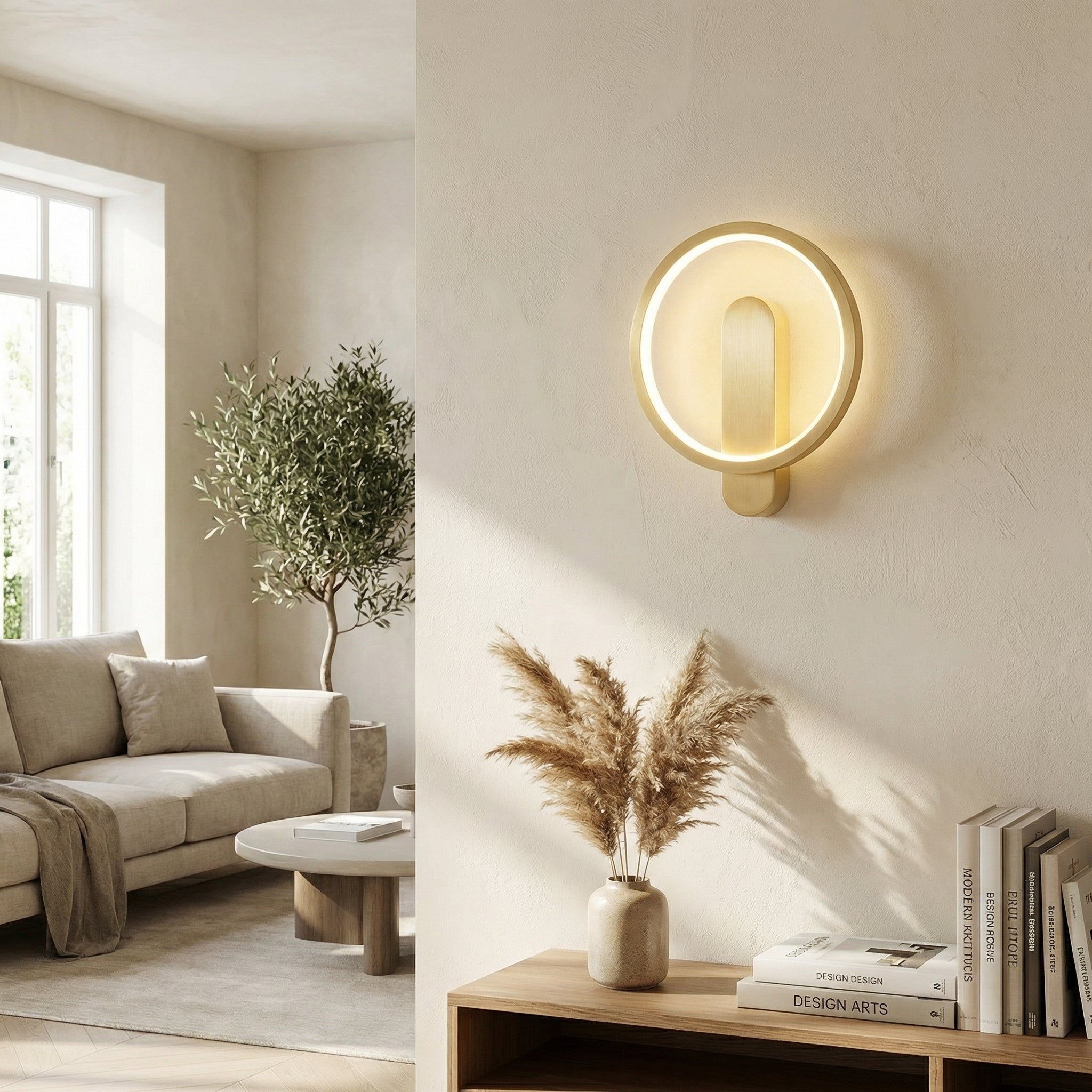 Luxury Round Copper LED Wall Lamp