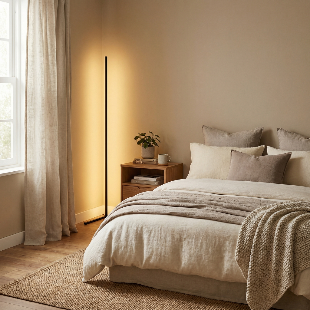Nordic Ambient Floor Lamp with Tri-Color LED and Remote Dimming