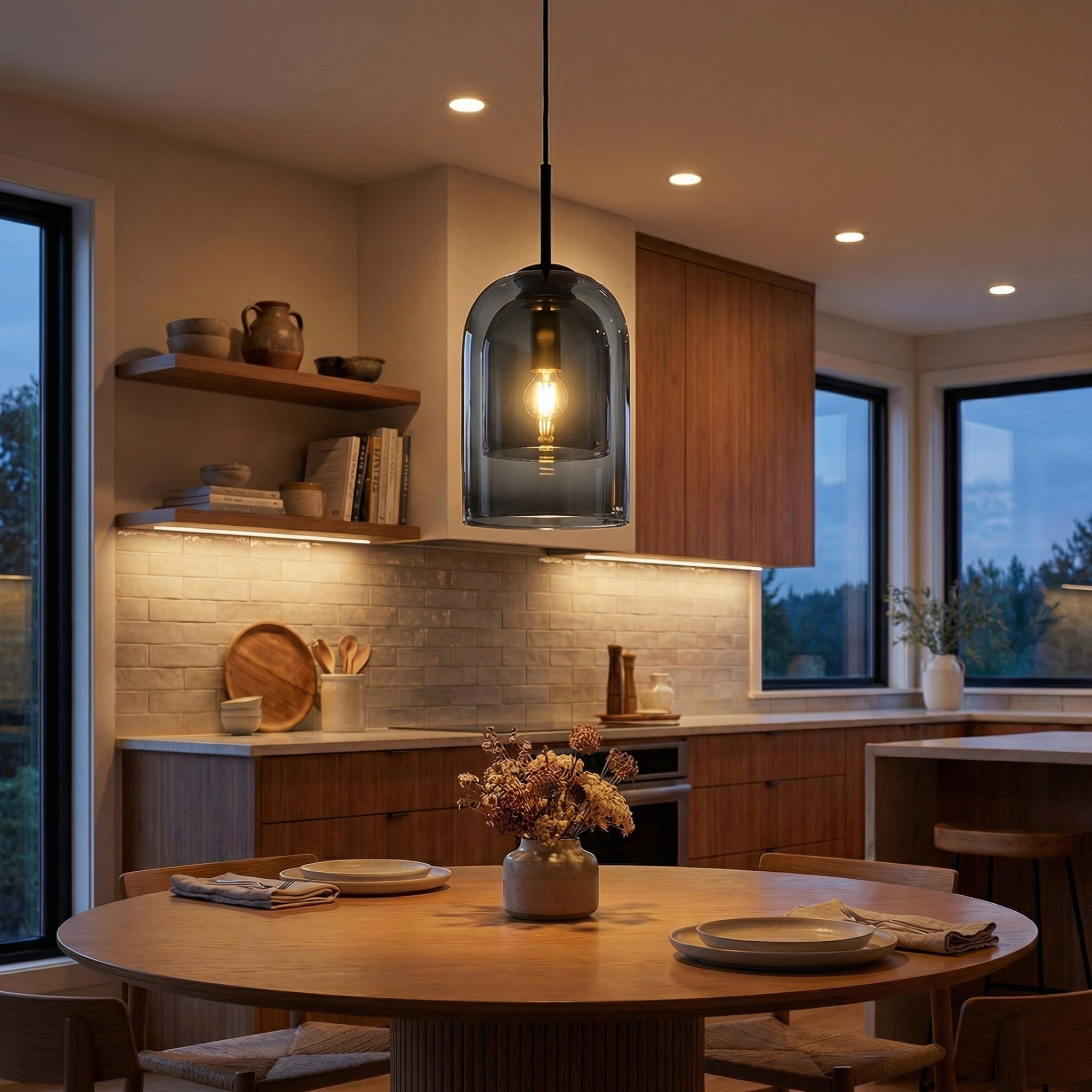 Modern Nordic single Light Glass Pendant Chandelier