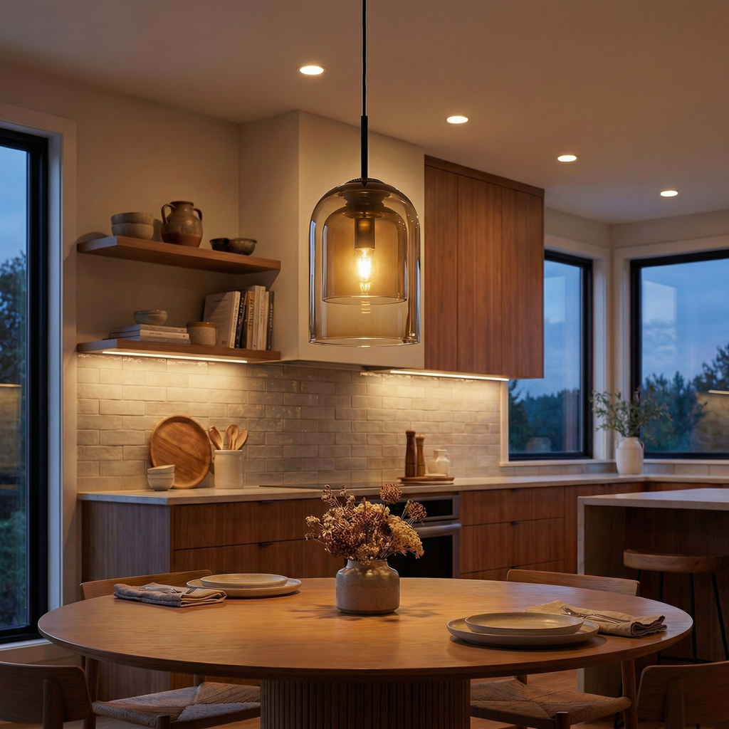 Modern Nordic single Light Glass Pendant Chandelier