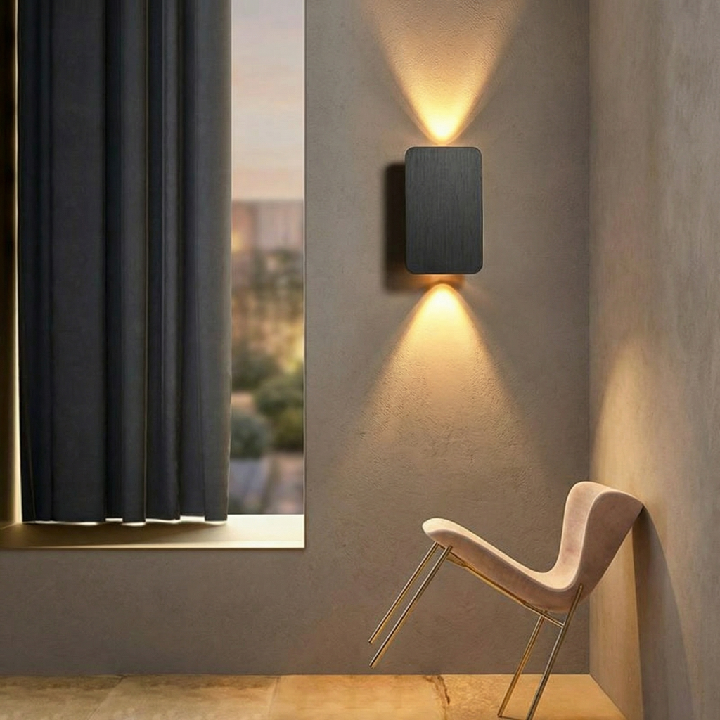 Brushed Aluminum Up Down Wall Lamp