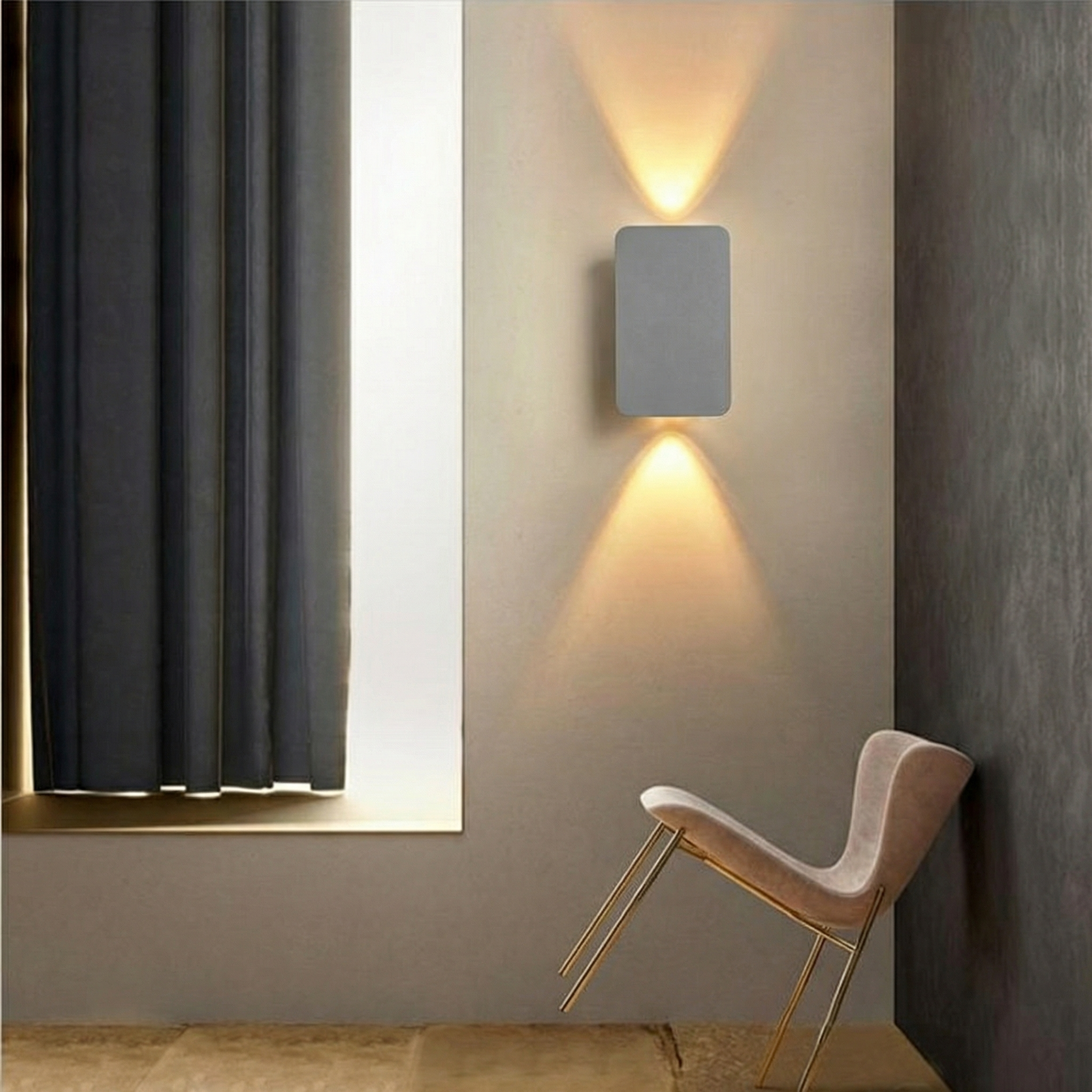 Brushed Aluminum Up Down Wall Lamp
