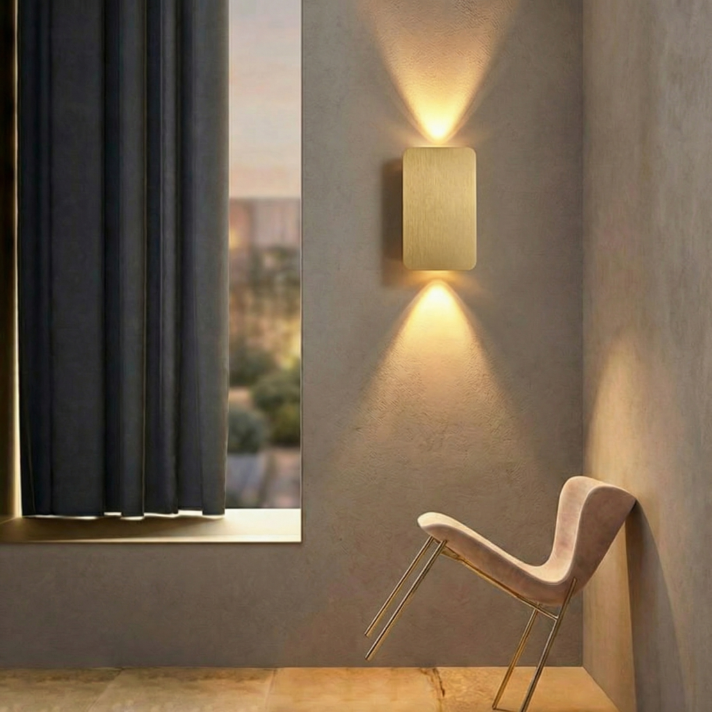 Brushed Aluminum Up Down Wall Lamp