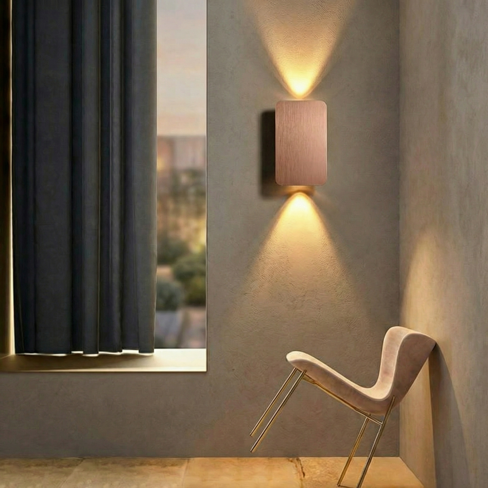 Brushed Aluminum Up Down Wall Lamp
