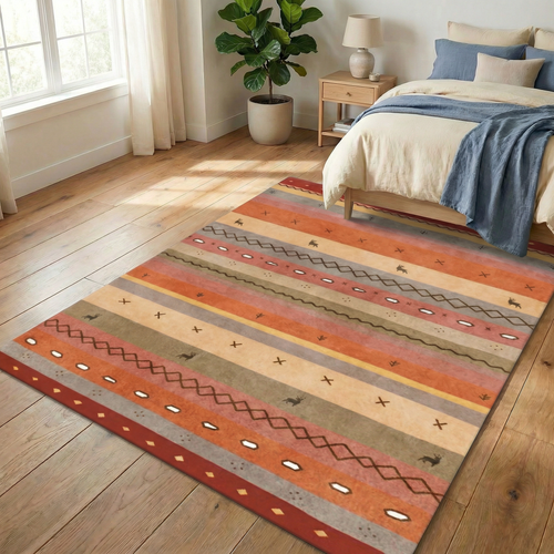 Ethnic Pattern Non-Slip Floor Mat for Living Room & Bedroom