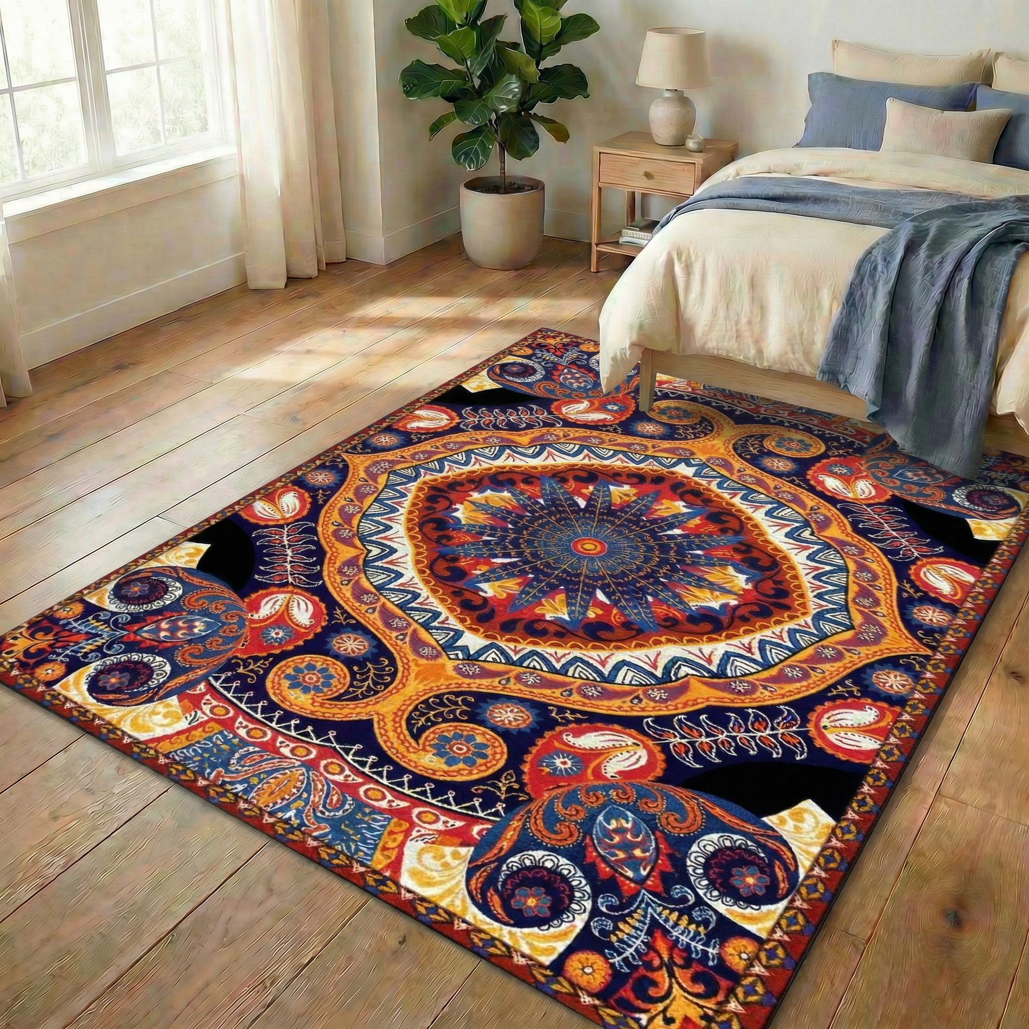 Retro Ethnic Floor Rug for Living Room