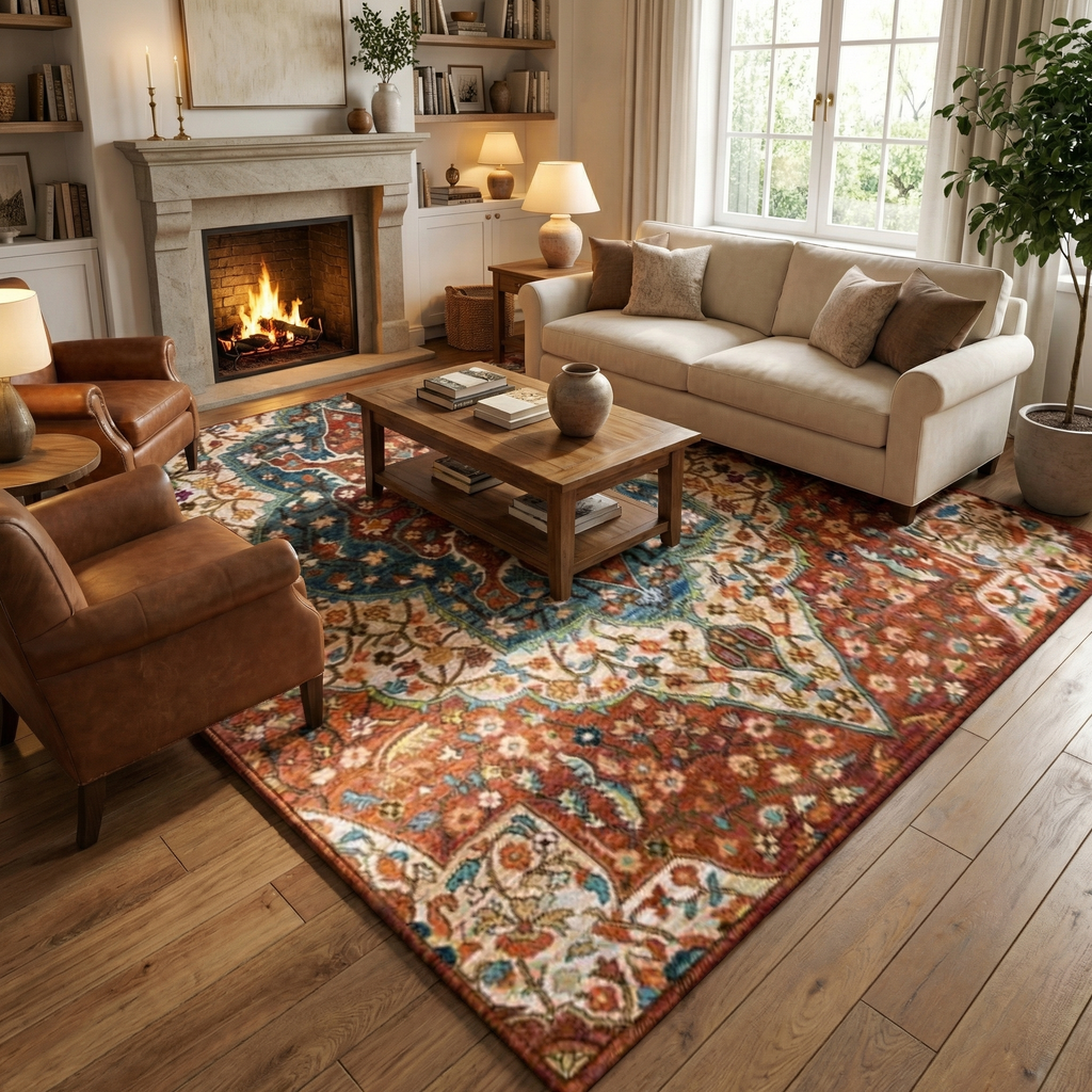 Ethnic Pattern Floor Carpet for Living Room